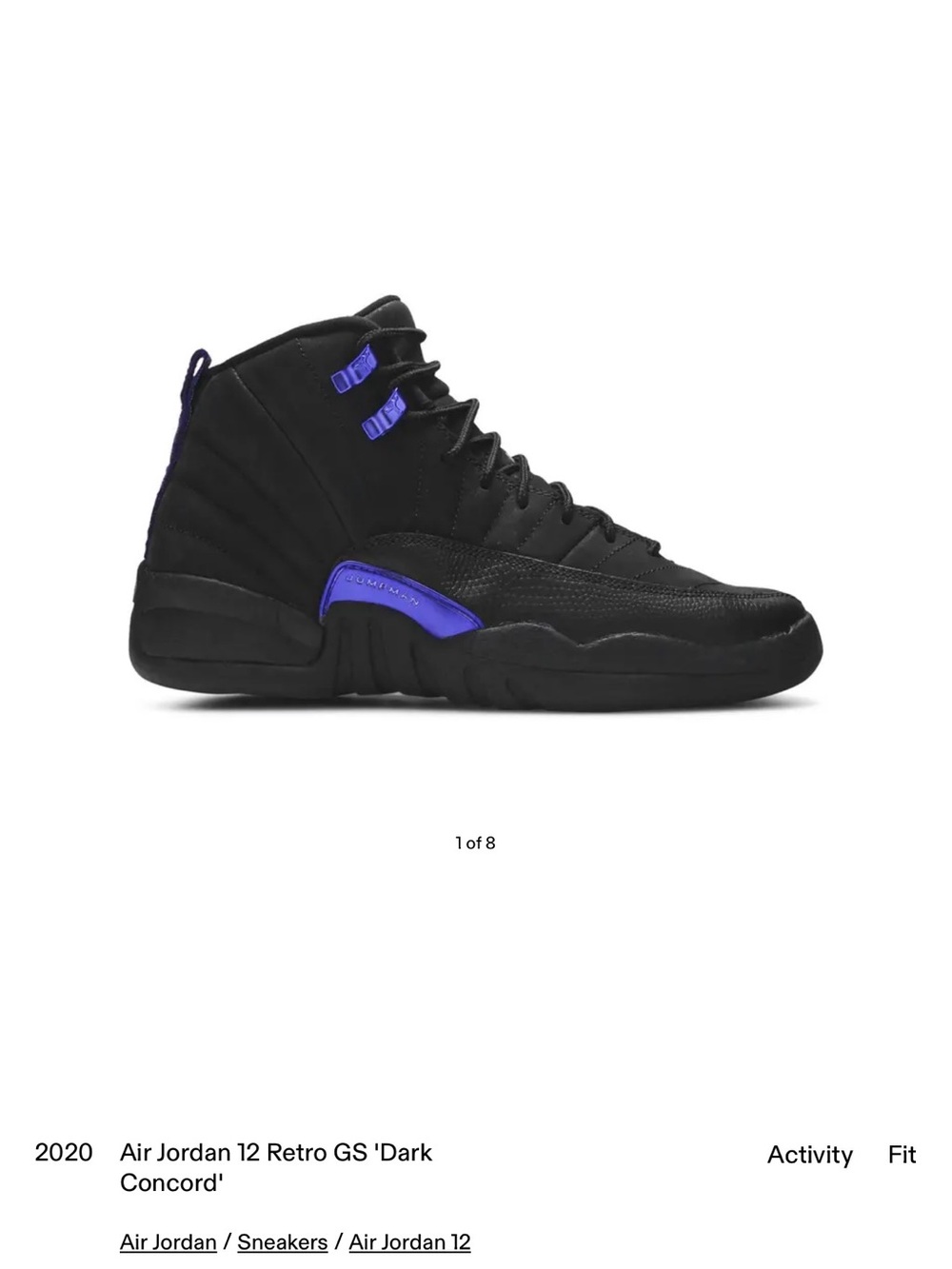 Jordan Kids Black and Purple Sneakers